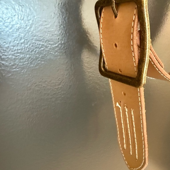 Bed Stu NWT size 38 it’s unisex Tan Leather Belt with Brass Buckle - Picture 6 of 14